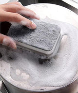 5 Pcs Heavy Duty Scrub Sponges,Dual-Sided Dishwashing Sponge for Kitchen,Multi-Use Deep Cleaning Scrub Sponge (Grey White)