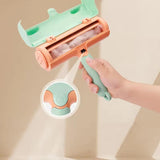 Tiny Pet Hair Remover, Reusable Lint Roller for Cats and Dogs, Mint Green and Rose Gold, Multi-Surface Fur Removal Tool