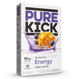 Pure Kick Energy Drink Mix Mango Acai - 3 Boxes with 6 Packets Each - 18 Total Servings - Powdered Drink Mix