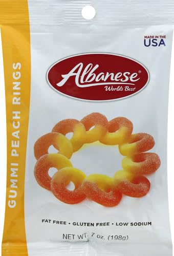 Albanese Gummy Peach Rings, 7 Oz