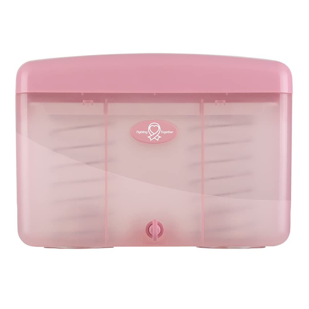 EZbrnd Countertop SLIMFOLD Hand Towel Dispenser for Kitchen/Bathroom/Office/RV/Airbnb, Guest Towel Holder, Pink