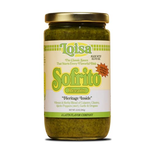 Loisa Recaito Sofrito Cooking Sauce, Non-GMO, No-MSG, No Preservatives, No Artificial Coloring, No Artificial Flavors, Vegan, Pure Latin Flavor, 12