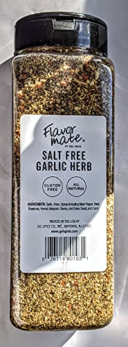Gel Spice Flavor Mate Garlic Herb Seasoning, Salt Free Blend, 16 Oz.