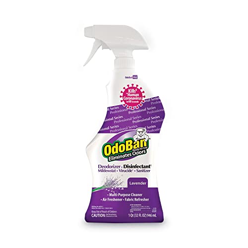 RTU Odor Eliminator and Disinfectant, Lavender, 32oz Spray Bottle, 12/Carton