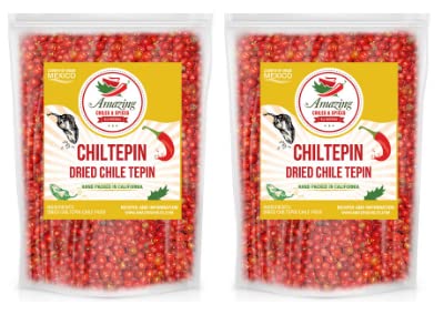Dried Chiltepin Peppers (Chile Tepin) - 1oz Bag - Great For Use with Seafood, Sauces, Stews, Salsa, Meats. Very Hot with a Smoky Flavor. Air Tight