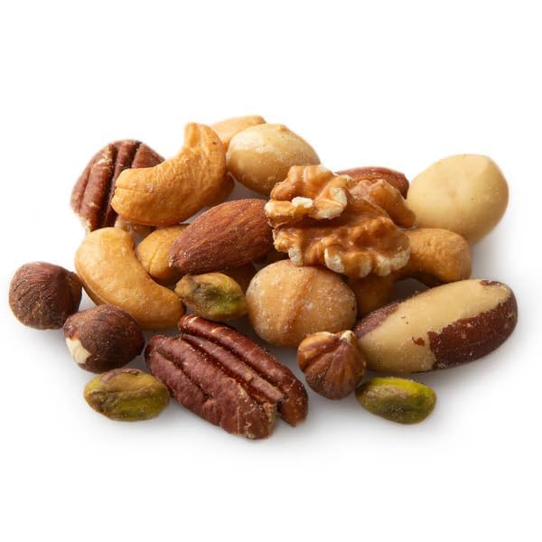 Oh! Nuts Mixed Nuts Roasted Unsalted - 2 lb - Unsalted Mixed Nuts - Cashews, Walnuts, Hazelnuts, Almonds - Fresh Zip-Seal Bag