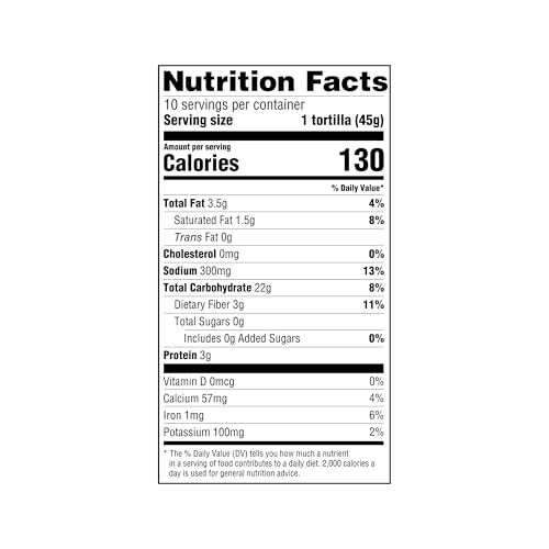 Amazon Grocery, Whole Wheat Tortilla, Soft Taco Size, 16 Oz, 10 Ct