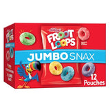 Kellogg's Froot Loops Jumbo Snax Cereal Snacks, Kids Snacks, Fruit Flavored, Original, 5.4oz Box (12 Pouches)
