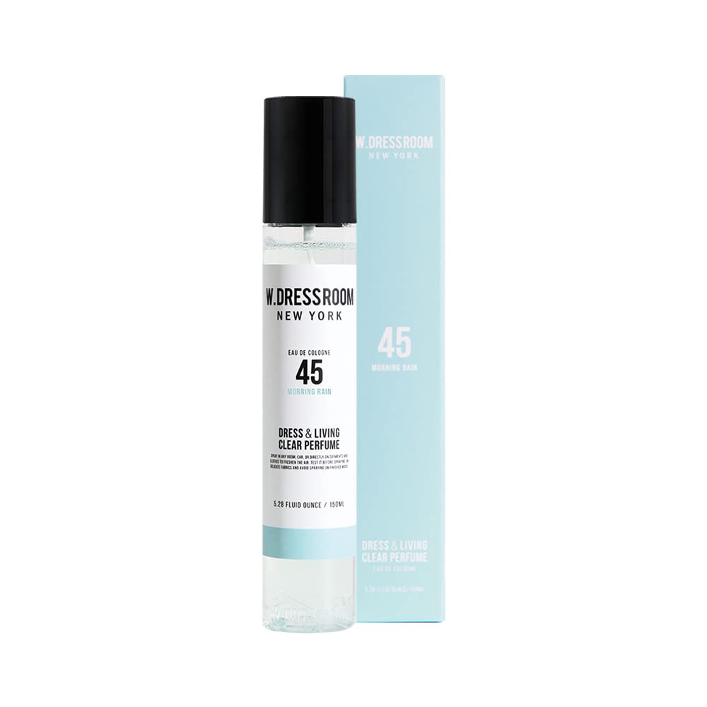 W.Dressroom No.45 Morning Rain Dress & Living Clear Perfume (5.28 oz) - Fresh Scent for Clothes, Fabrics, Carpets & Rooms, Natural Odor Eliminator