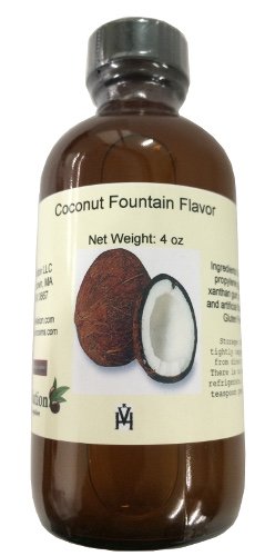 OliveNation Coconut Flavor Fountain, Low Sugar Water Soluble Tropical Beverage Flavoring for Ice Cream, Smoothies, Non-GMO, Gluten Free, Kosher, Vegan