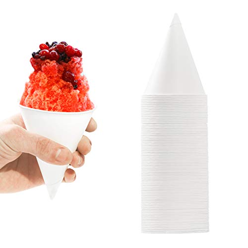 Eco Friendly Leak Proof 6 Oz Paper Cups 100pk. Perfect Snow Cone Cup for Kids Parties or Weddings. Great Paper Cup for Office Water Cooler or Sno Cone
