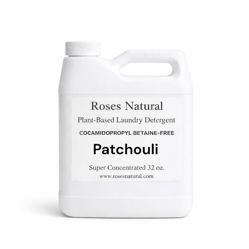 Roses Natural Cocamidopropyl Betaine-Free Laundry Detergent, Plant-Based Concentrated Liquid, Gentle on Sensitive Skin, 32 oz - HE Compatible, Made in