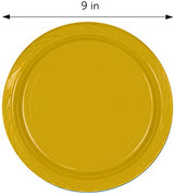 DecorRack 100 Plastic Party Plates, Heavy Duty 9 inch Round Tableware Disposable Party Supplies, Lunch, Dinner Plates for Birthdays, Indoor, Outdoor