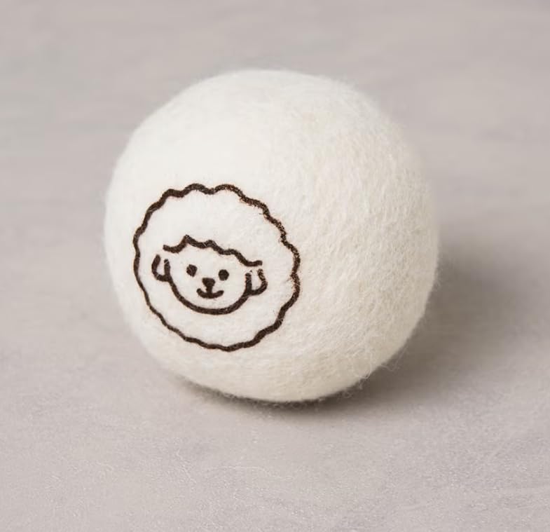 Morning Blooming: 100% Natural Wool Dryer-Specific Balls (6-Pack) with Designer Felt Storage Basket - The Eco-Friendly Choice for a Fresh Morning