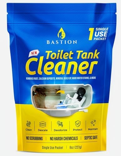Bastion Toilet Tank Cleaner, Single Use 8oz (227g) Packet (*Not For Toilet Bowl*) Removes Rust, Calcium Deposits, Mineral Build Up, & Hard Water