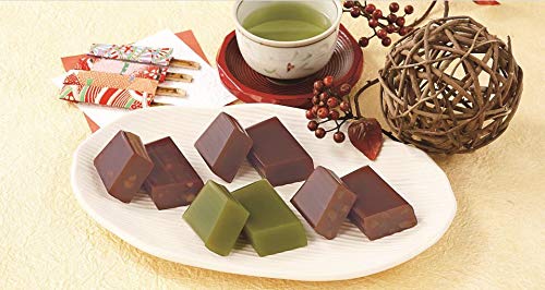 (Set of 3) Warakuno Sato Mini Yokan 4 pieces, 3 types: Neri (58g x 4), Ogura (58g x 4), Matcha Green Tea (57g x 4) - Total 12 pieces - Traditional