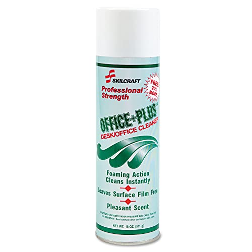 7930015128969, SKILCRAFT, Office Plus Desk/Office Cleaner, 18 oz Aerosol Spray, 12/Box