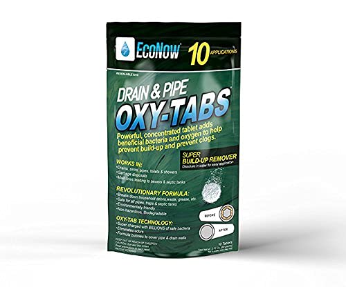 EcoNow OXY-TABS Professional Strength Drain Cleaner Prevents Clogs Cleans Drains-Pipes-Mainlines-Garbage Disposals-Eliminates odors at Half the Cost