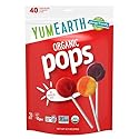 YumEarth Organic Pops Variety Pack, 40 Fruit Flavored Favorites Lollipops, Allergy Friendly, Gluten Free, Non-GMO, Vegan, No Artificial Flavors or