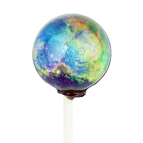 Galaxy Lollipops Nebula Designs, Cherry Flavor, 10 Pieces, Gift Pack, Handcrafted in USA by Sparko Sweets, 2 Pounds