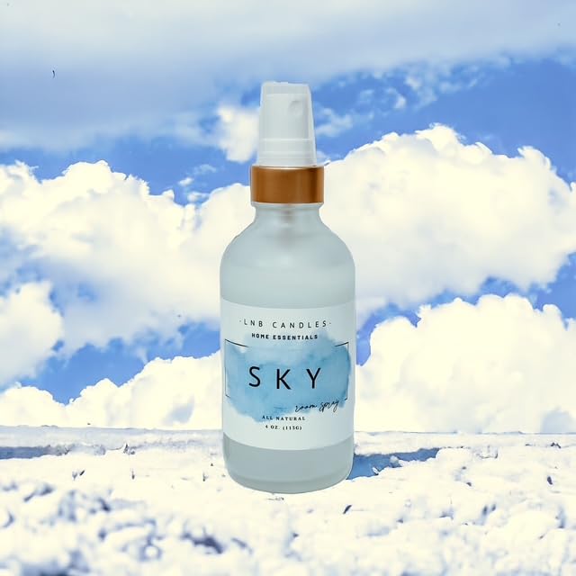 Sky Room and Linen Spray jasmine bergamot oak and Vanilla Made in USA Pet Safe Clean Ingredients Essential Oils Long Lasting Linen and Fabric