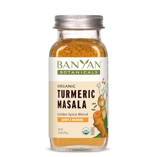 Banyan Botanicals Turmeric Masala Spice Mix - Organic Ayurvedic Spice Blend - Warming & Savory Cooking Spices with Organic Turmeric Powder - 2.6 oz