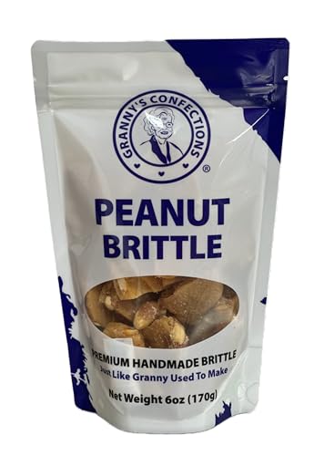 Granny's Confections Old Fashioned Handmade Peanut Brittle - 6oz Bag - Premium Gourmet Candy. Just Like Granny Made: Premium & Gourmet. Peanut Brittle