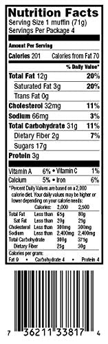 Gluten Free Blueberry Muffins 24-ct. (case of 24 Blueberry Muffins 2.5 oz.)