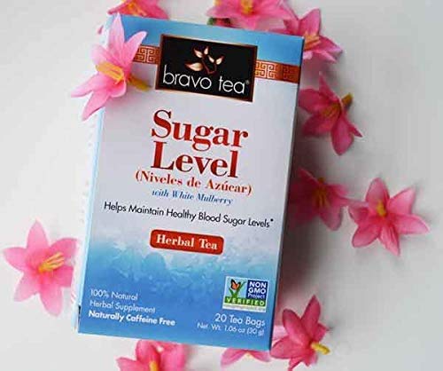 Bravo Tea, Sugar Level (Blood Sugar) Herbal Tea, Caffeine Free, 20 Tea Bags (Two Pack)