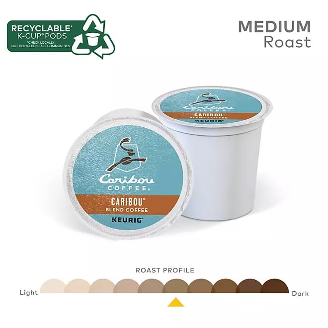 Worldwide Nutrition Bundle Compatible with Caribou Coffee K-Cups Medium Roast - Ground Coffee with Sweet, Spicy & Berry Notes - 80 Count Single-Serve