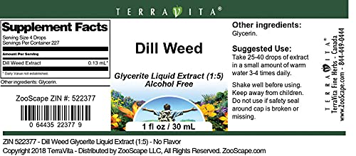 Dill Weed Glycerite Liquid Extract (1:5) - No Flavor (1 oz, ZIN: 522377) - 3 Pack