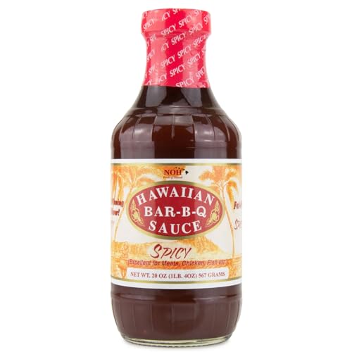 NOH Hawaiian Spicy Hawaiian Barbecue Sauce, 20 oz (Pack of 1) - Spicy Hawaiian BBQ Sauce, Ideal for Barbecue Chicken, Ribs, Steak, Burgers & More
