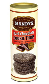 Mandy's - Dark Chocolate Cookie Thins - Box Contains 42 Cookies, 4.6 Ounce.