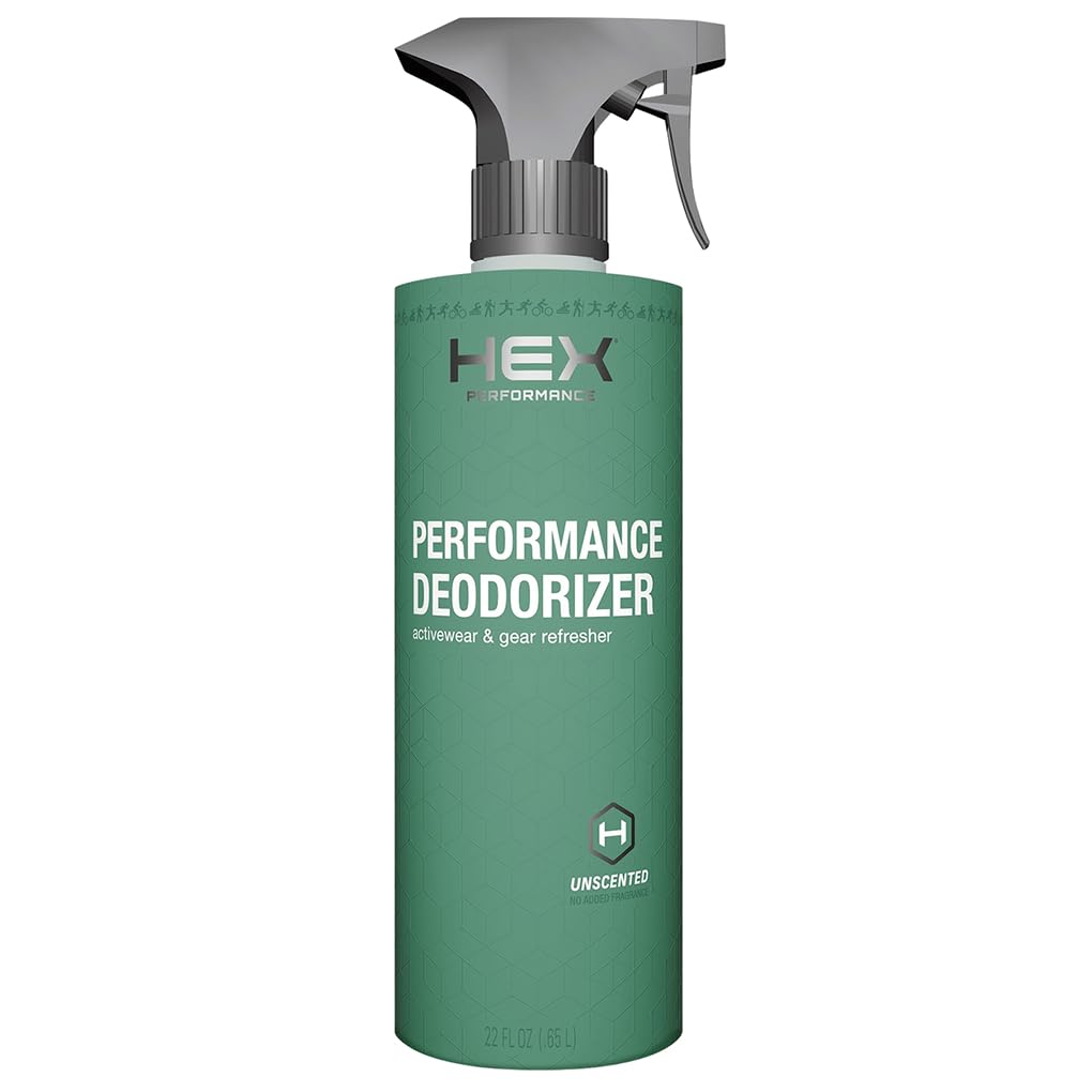 HEX Performance Deodorizing Spray, Fragrance Free, 22oz - Awesome for Shoes, Gear, Activewear & Fabrics, Yoga Mats & Gym Equipment, Carpet, Pets, Odor