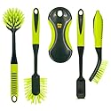 Pine-Sol Scrub Brush Set - Long Handle Cleaning Brushes with Heavy Duty Bristles and Comfort Grip - Scrubbers for Kitchen, Household, and Dishwashing