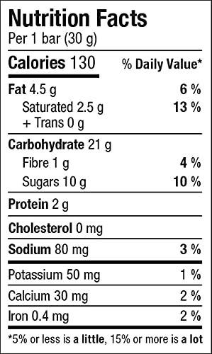 Tim Hortons Boston Cream Granola Bars, Peanut Free, 5 Count, 150g/5.25 oz. Box