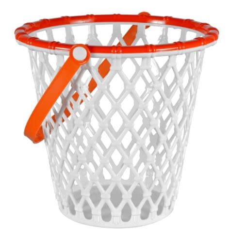 Retail SG - (2) Basketball Themed Easter Egg Gathering pails Halloween Birthday Buckets Basket Sports Open Grid 8.375x7.875 White