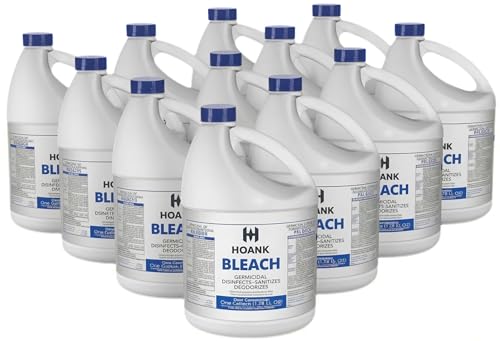 (12 Gallon) - Liquid Chlorine Bleach, for Laundry, Household and Commercial Cleaning, Multipurpose Cleaner, 1 Gallon Jugs. Ready to Use. (12 Gallons)