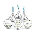 2.7 lb Personalized Wedding Candy Favors Kisses (270 Kisses) - Botanical Sticker Design- Assembly Required