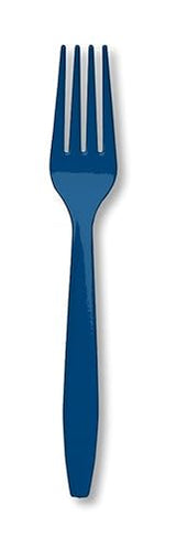 Creative Converting Touch of Color Premium 24 Count Plastic Forks, Navy
