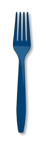 Creative Converting Touch of Color Premium 24 Count Plastic Forks, Navy