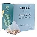 Kolkata Chai - Decaf Chai Tea Bag, 15 Count, Premium Assam Black Tea and Spices, Compostable Tea Bags, Vegan, All Natural
