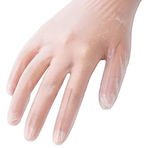 Uniware 100 pc 9.5" Single-Use Powder Free Clear Vinyl Gloves, Disposable Gloves, Ambidextrous, Non-Sterile, Latex & Odor Free (Large)