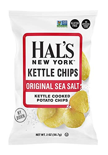 Hal's New York Kettle Cooked Potato Chips, Variety Pack, 6 Flavors, 2 Oz (Pack of 24)