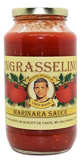 INGRASSELINO Marinara Sauce, CHEF MADE, All Natural Marinara Sauce, No Sugar Added, Gluten Free, Non-Gmo, Low Carb, (24oz.)