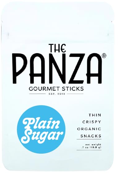The Panza Sugar Plain Gourmet Cookie Snack Thin & Crispy | Organic, Non-GMO, 100% Natural Ingredients | Mini Pouch 0.7 oz