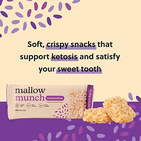 Perfect Keto Mallow Munch, Gluten Free, Cereal Bars, Breakfast Bar, Rice-Free, Low Sugar, Low Carb, Crispy, High Protein Snack, Healthy Snacks, 9g