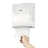 EZbrnd Wall Mount SLIMFOLD Hand Towel Dispenser for Kitchen/Washroom/Office/RV/Airbnb, Pearl White, 3210-EZ