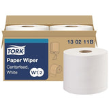 Tork Paper Wiper Centerfeed White W1/W2, Multipurpose, 2 x 800 Sheets,130211B