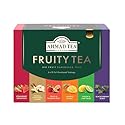 Ahmad Tea Black & Green Tea, Fruitytea Assorted Sampler Variety Gift Box, 60 Foil Teabags - Caffeinated & Sugar-Free
